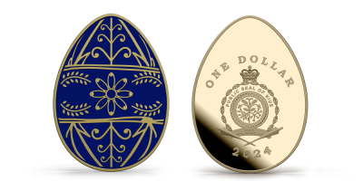 Velikonoční kraslice, mince ve tvaru vejce 