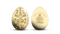 Velikonoční mince ve tvaru vejce zušlechtěná ryzím zlatem