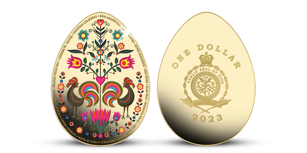 Mince ve tvaru vajíčka parciálně zušlechtěna nákladnou barevnou aplikací