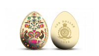 Mince ve tvaru vajíčka parciálně zušlechtěna nákladnou barevnou aplikací