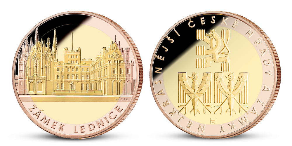 Medaile zámku Lednice v elegantním rámu
