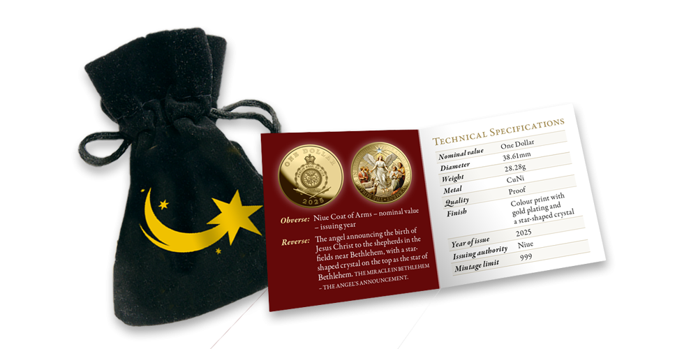Zázrak v Betlémě a vánoční mince zušlechtěna ryzím zlatem 