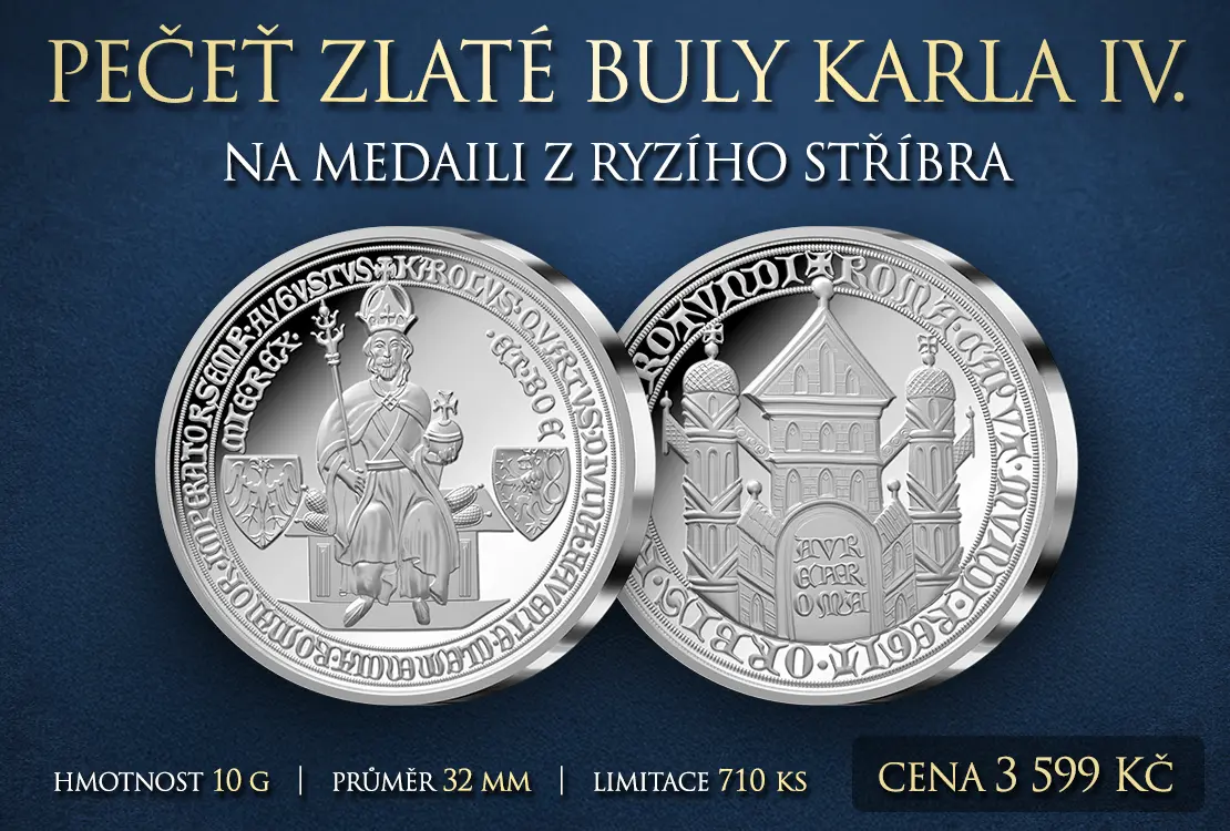 Stř&iacute;brn&aacute; medaile Zlat&eacute; buly Karla IV.