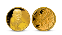 Vlasta Burian na zlaté medaili s oblíbeným průměrem 18 mm