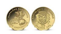 Napoleon Bonaparte na minci z ryzího zlata 999/1000
