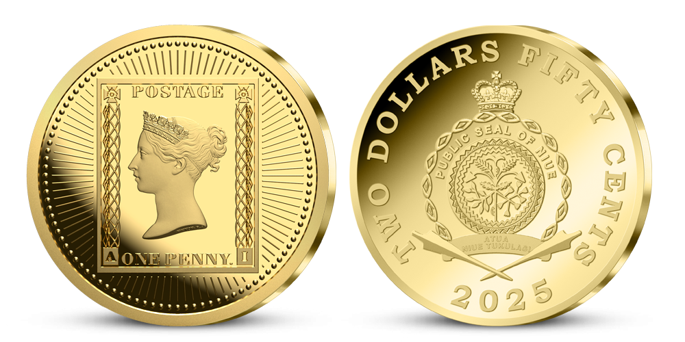 Zlatá pamětní mince One Penny Black