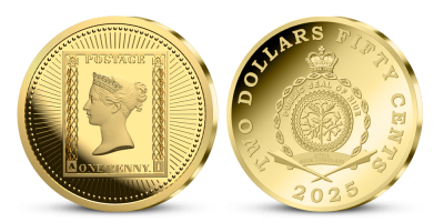 Zlatá pamětní mince One Penny Black
