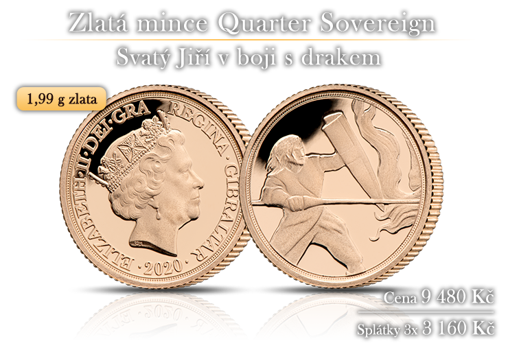 Zlatý Quarter Sovereign 2020 s unikátním výjevem sv. Jiří