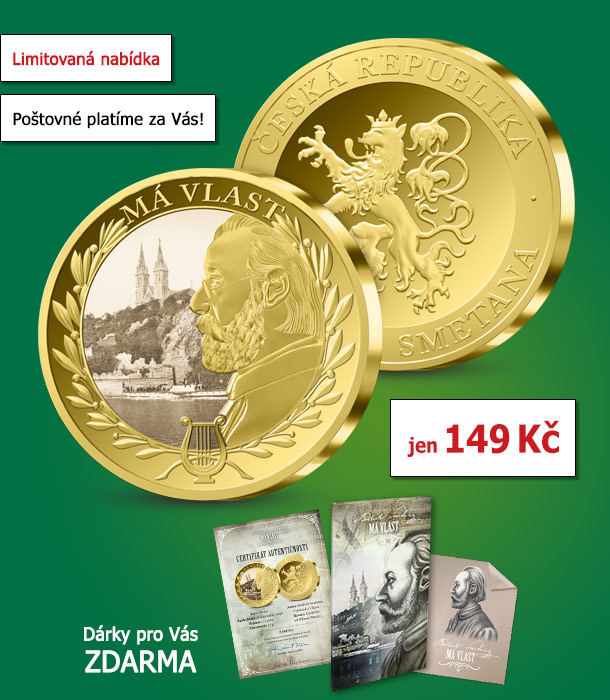 Pamětní medaile Bedřich Smetana - Má vlast. Poštovné a balné ZDARMA
