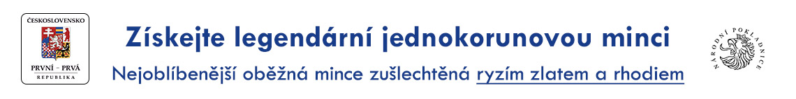 Získejte legendární jednokorunovou minci zušlechtěnou ryzím zlatem a rhodiem