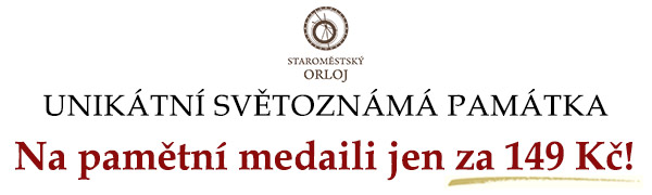 Pamětní medaile Staroměstský orloj, poštovné a balné ZDARMA
