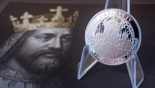 Národní Pokladnice představuje jubilejní pamětní medaili Karla IV. při příležito…