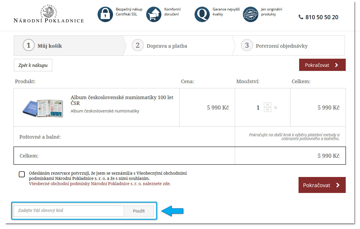 Jak použít slevový kód?