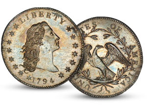 Stříbrná mince Flowing Hair dolar - nejdražší mince na světě